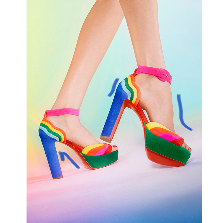 Chaussures à talons multicolores 