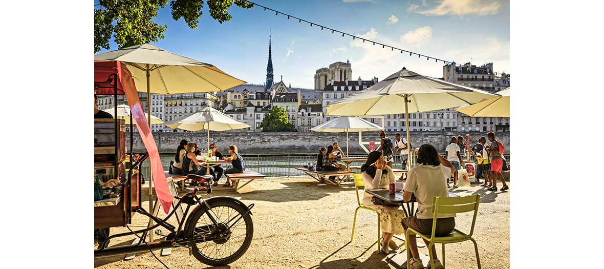 Paris Plages, restaurant écoresponsable vue sur Notre-Dame