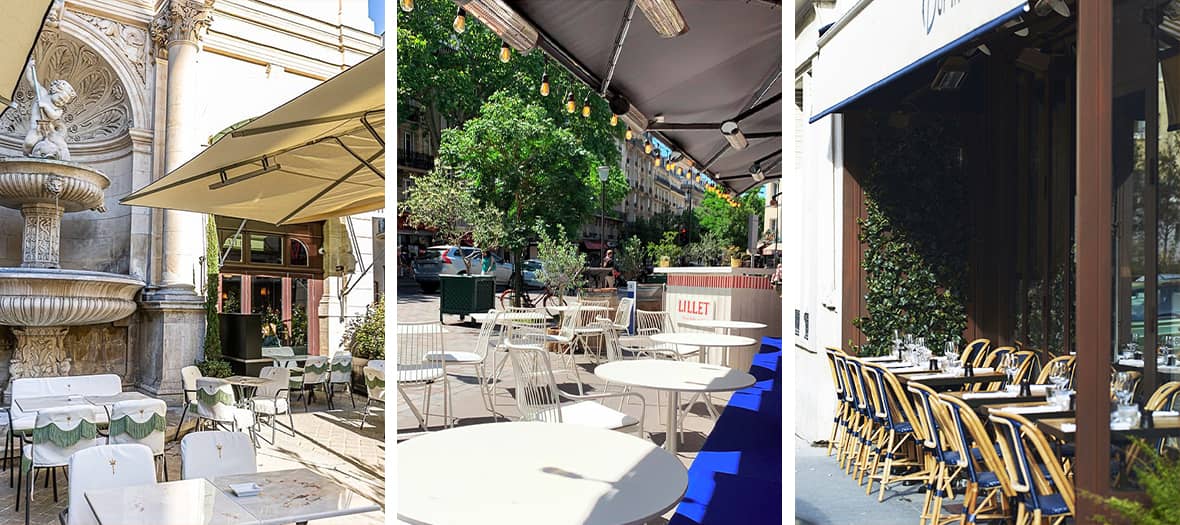 Les terrasses des restaurants gastronomiques avec l'Epi d'Or, Drouant et Yaya Secrétan
