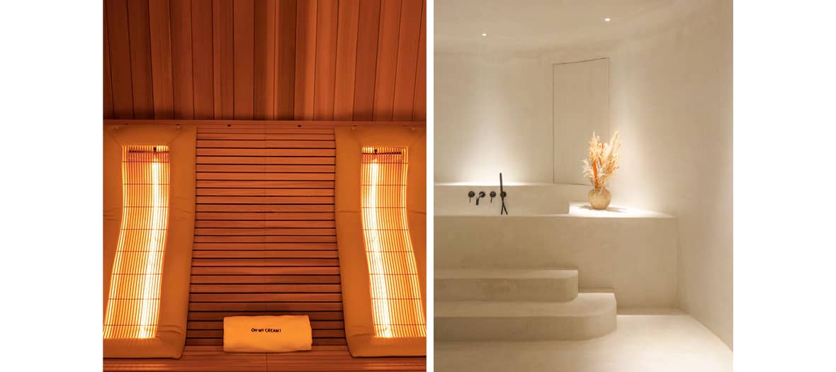 Cabine de sauna chez Oh my cream