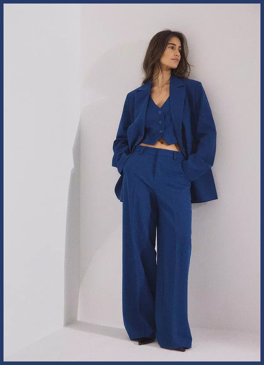 tailleur bleu oversize Na-kd