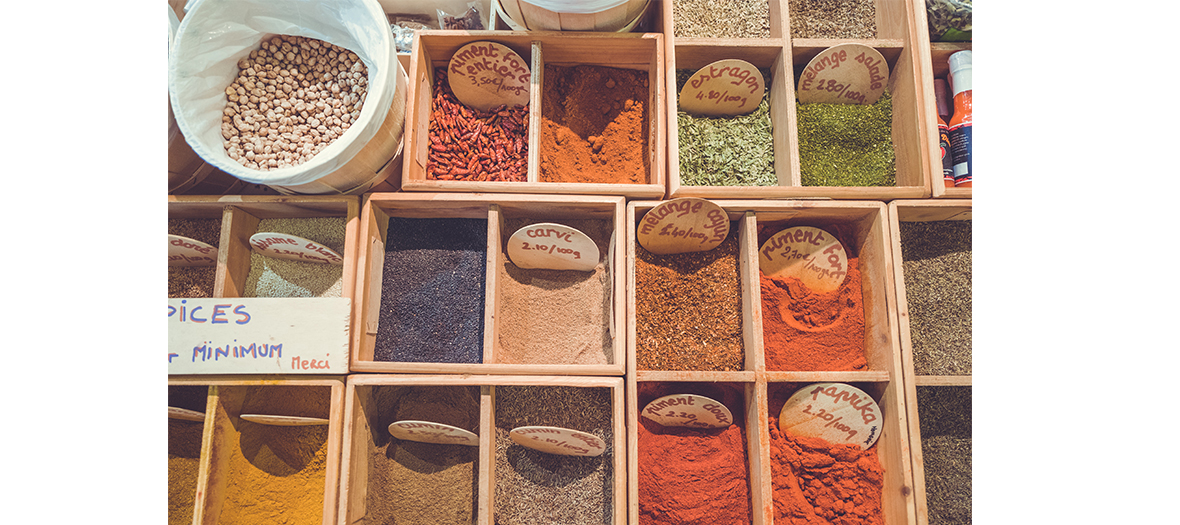 display of spices