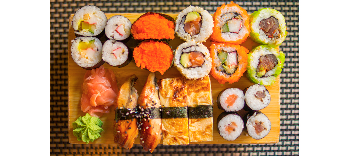 platter of sushis