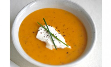Pumpkin soup with girolles mushroom and Chantilly with mustard