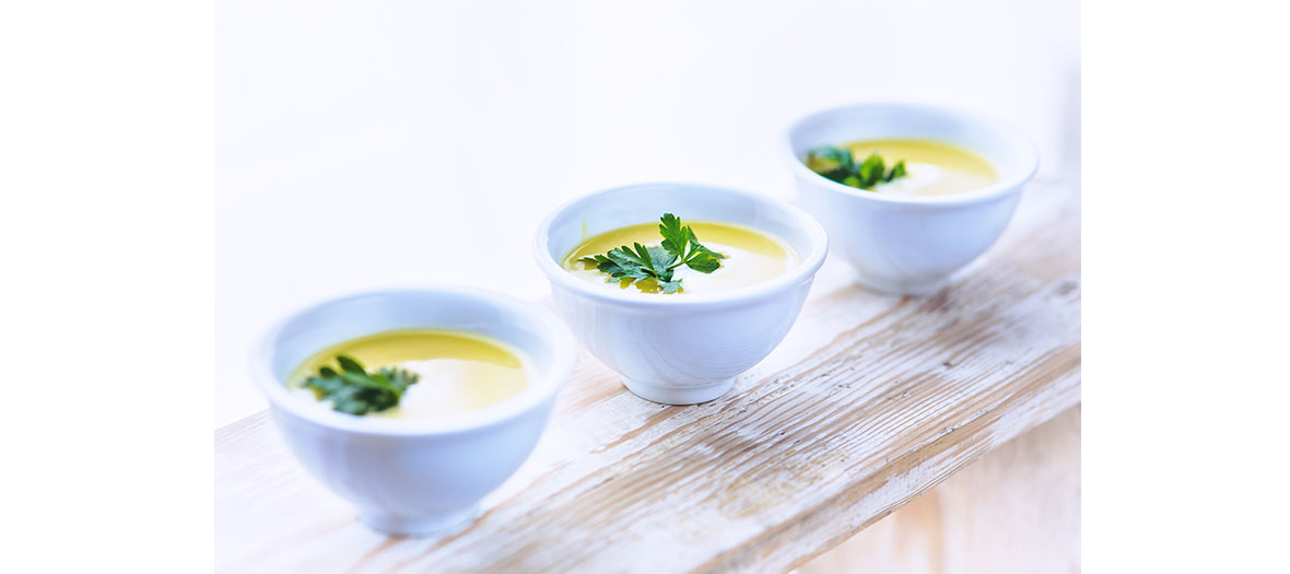 trio de soupes aux légumes