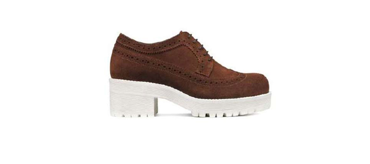 derbies en cuir marron et blanche San Marina