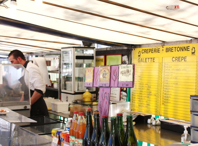 Street food stall of sandwiches and crepes at the Lebanese