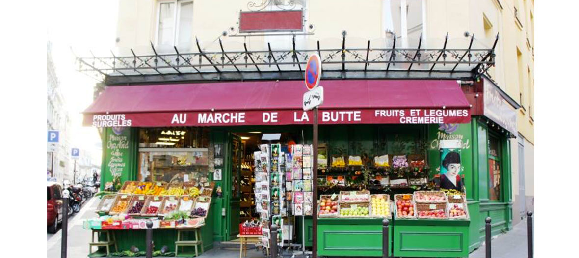 Devanture de l'épicerie le Marché de la butte