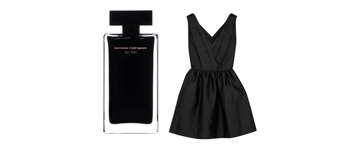 Eau de toilette Narciso Rodriguez et robe en satin Karl Lagerfeld