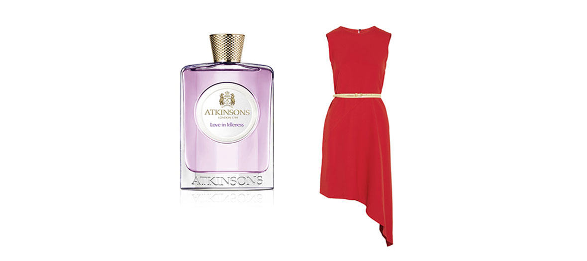 Fragrance Love in Idleness by Atkinsons, and dress by Victoria Beckham