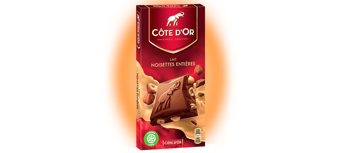 Tablette de chocolat lait noisette Côte d'or