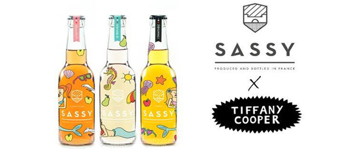 Bouteilles de cidre Sassy x Tiffany Cooper