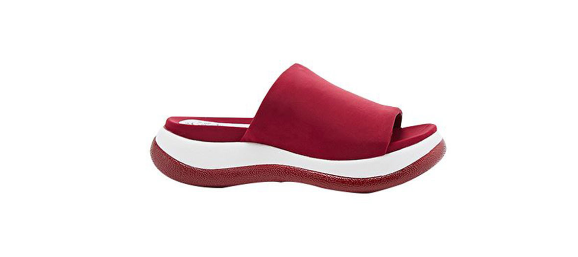 white and red summer shoes by Jeffrey Campbell