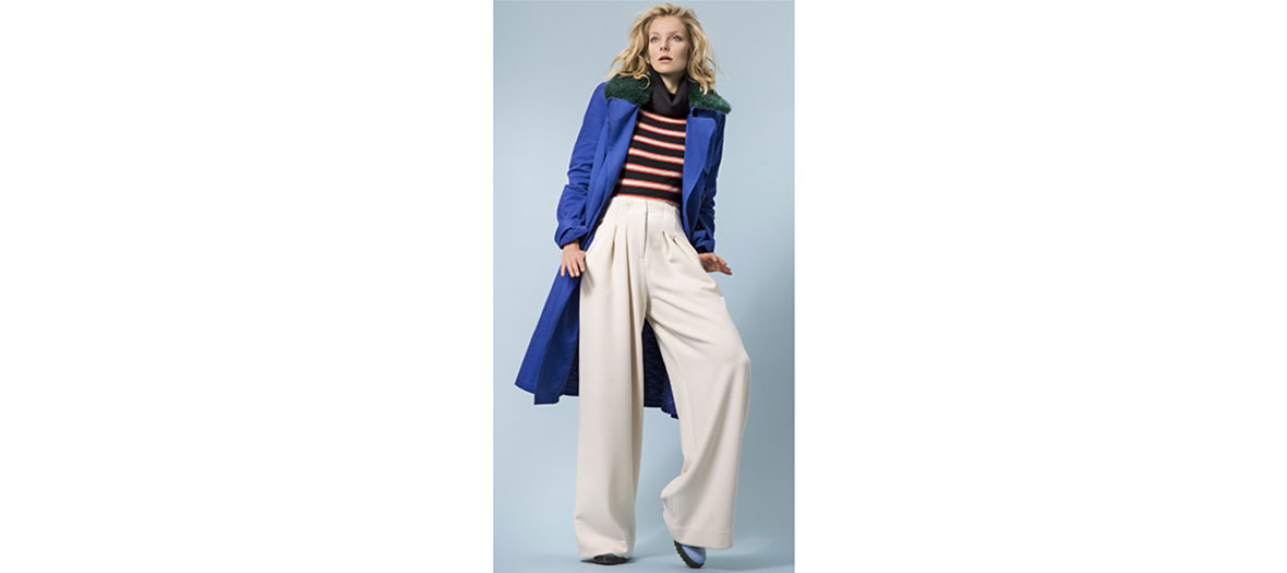 Wide high waist pants in ployester Essentiel