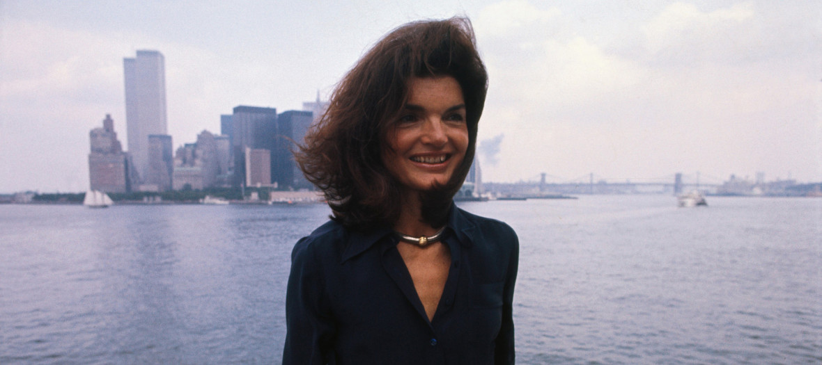 Jackie Kennedy 1976 Sur Le Staten Island Ferry A New York Harbor