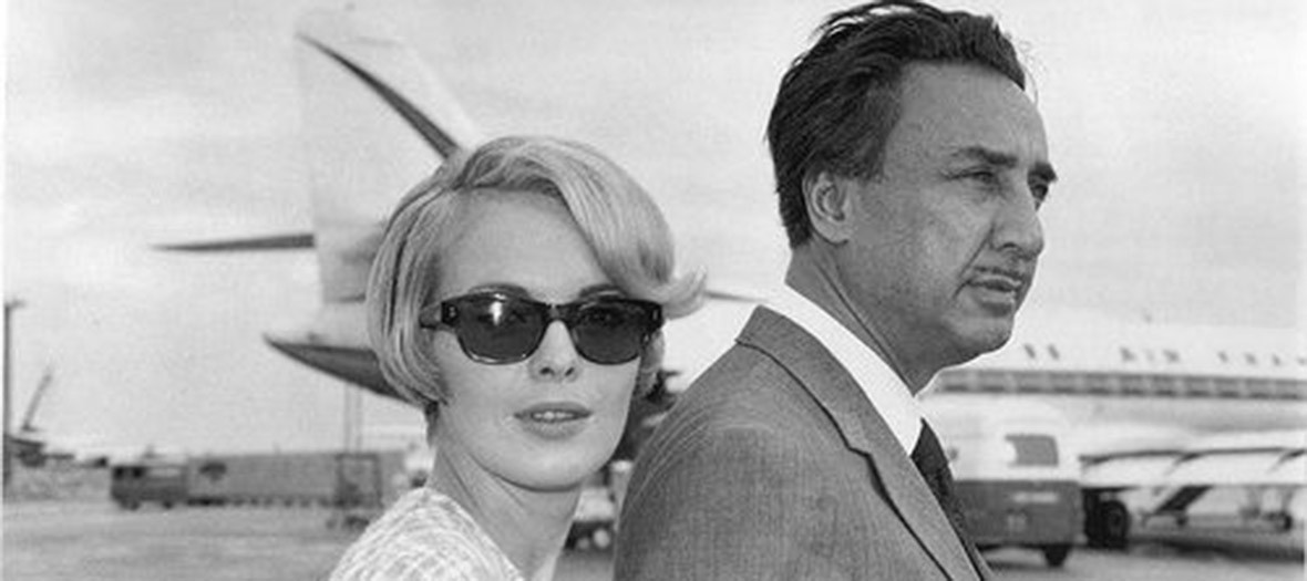 Jean Seberg et Romain Gary noir et blanc