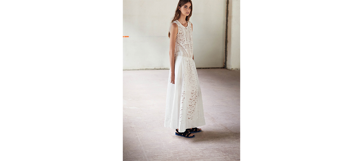 Long dress with English embroidery Comptoir des Cotonniers