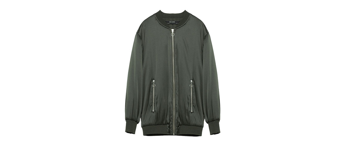 green zara bomber