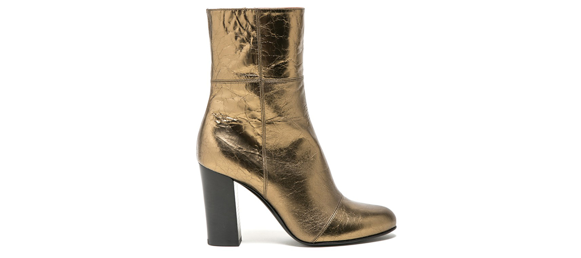 zipped metallic booties michel vivien