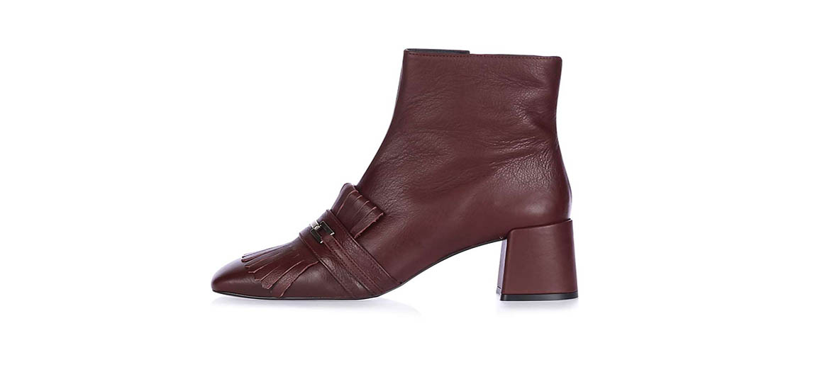 bottines bordeaux topshop