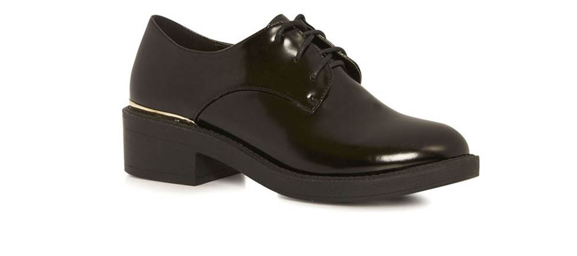 black leather derbies primark