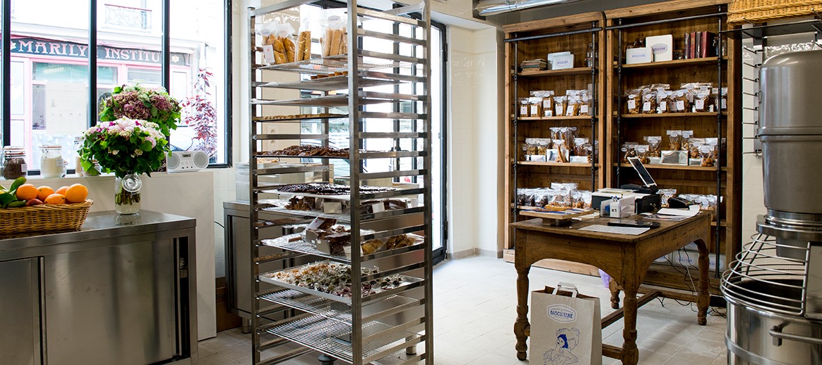 intérieur de la boutique de la Compagnie Générale de Biscuiterie