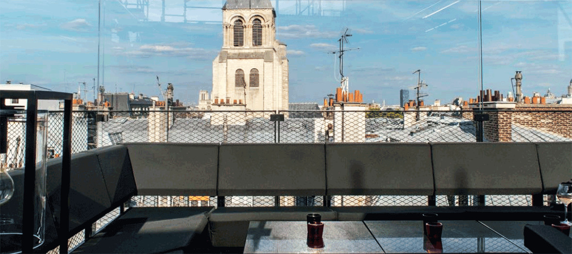 The Montana Rooftop Hotel with views of Saint-Germain Church, Notre Dame