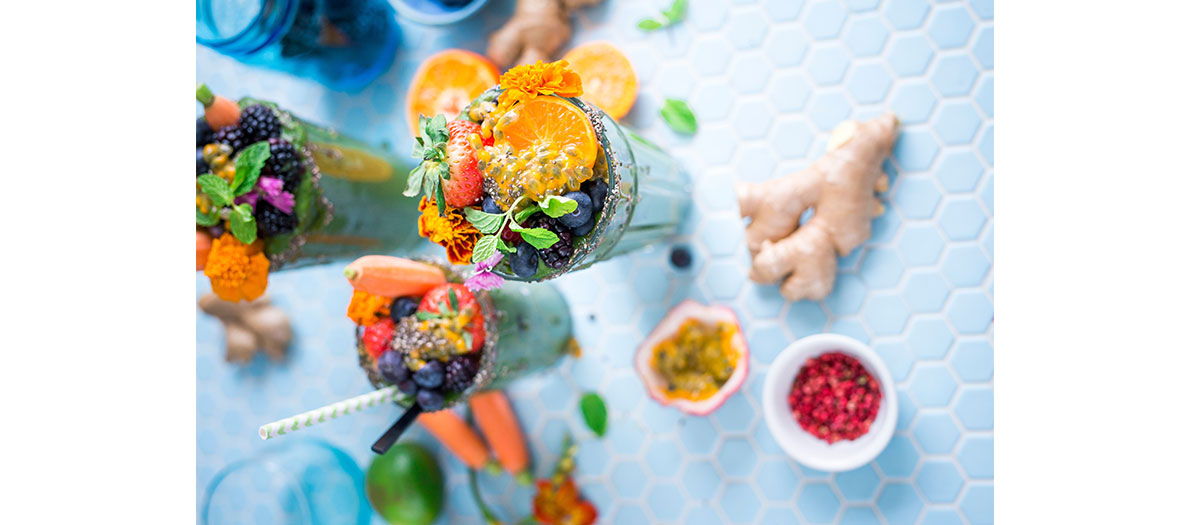 Display of fruits healthy diet