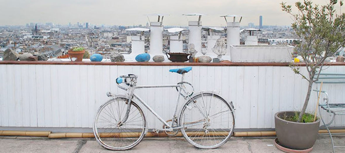 Bicycle on a roof top 