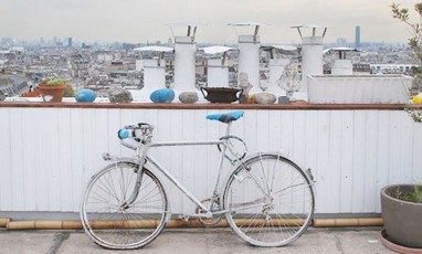 Bicycle on a roof top 