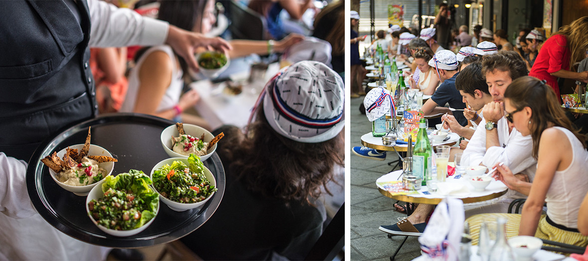 Plates en terrace for Cafête Nationale the 14th of july