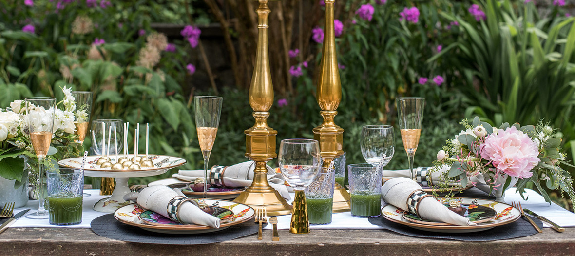 table in a garden