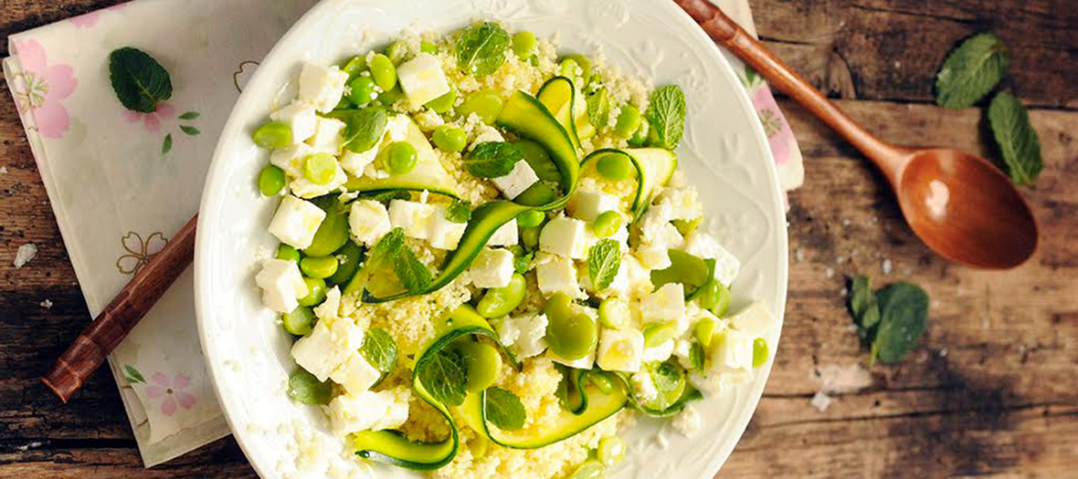 Couscous salad with courgettes & cheese