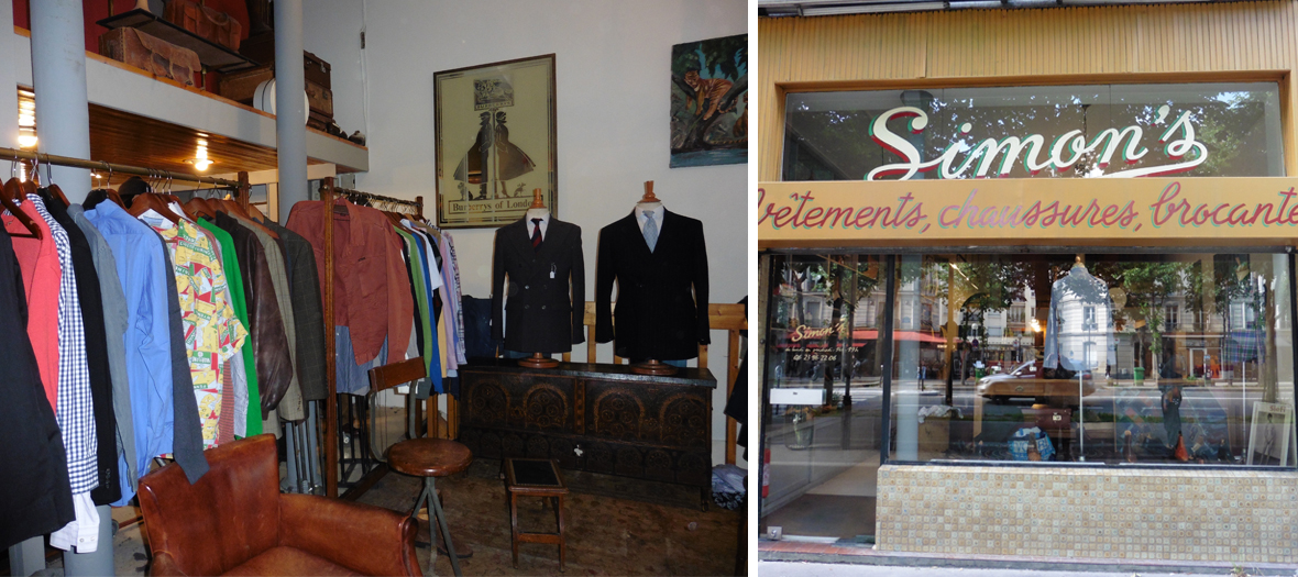 depot-vente, shoes, leather parka, English jackets, shirts from Simon's shop