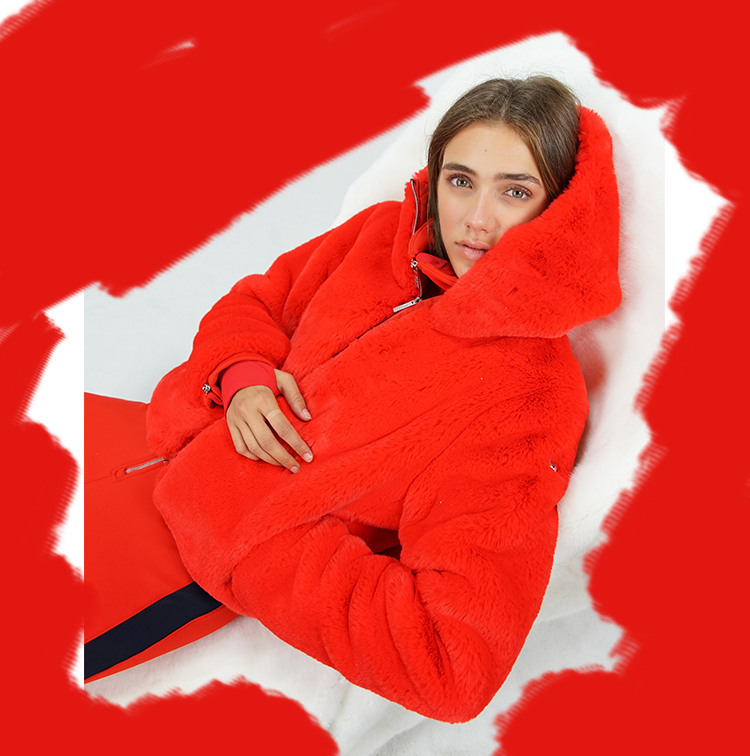 Veste oversize à capuche rouge