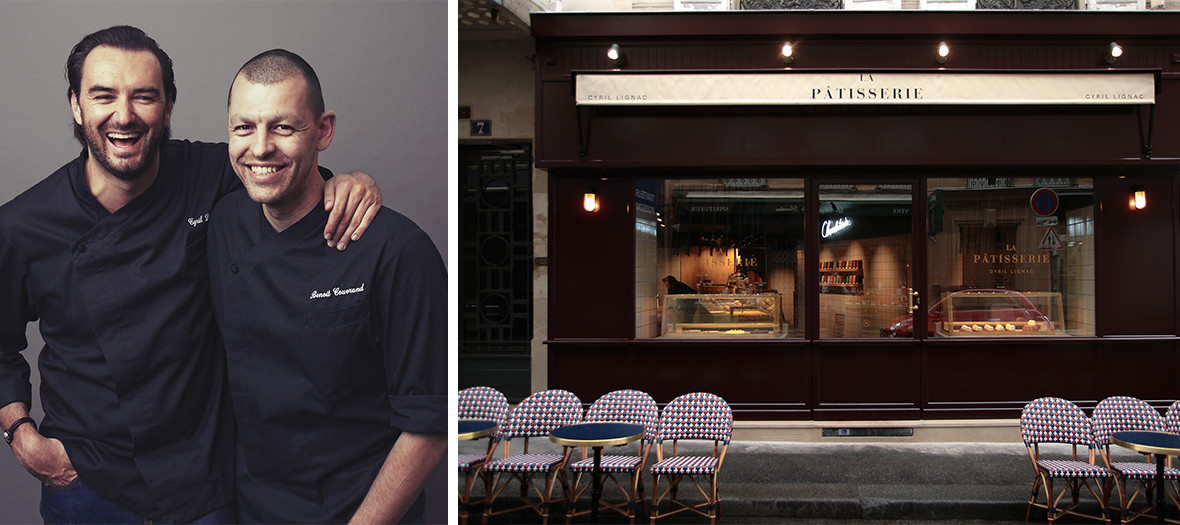 Cyril Lignac and Benoît Couvrand at the Pâtisserie Lignac in Paris