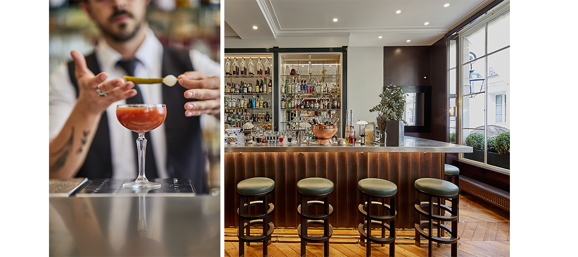 Préparation du Cocktail Spritz et ambiance intérieur du Bar
