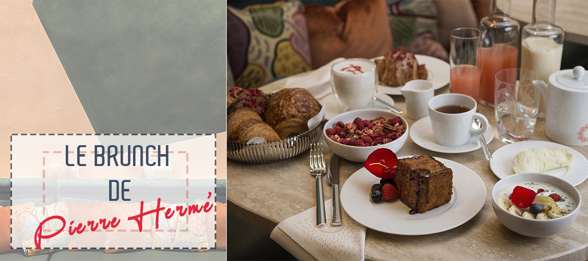 Viennese pastries, Isfahan croissant with rose almond paste, jams from the pierre herme brunch