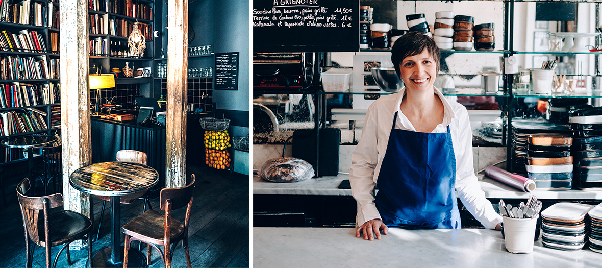 Julia Sammut et interieur du restaurant Merci