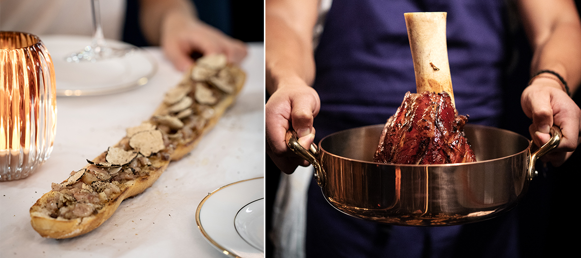 Épaule d’agneau cuit tout doux et tartine de truffe du restaurant froufrou