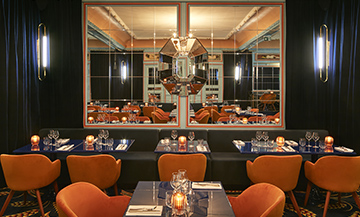 Dining room of the trendy restaurant Froufrou in Paris