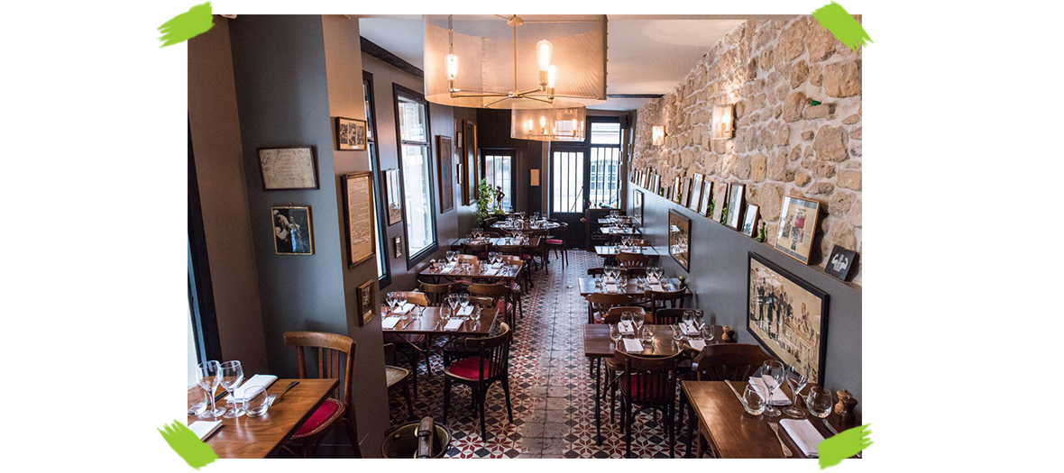 Salle du restaurant Roger la Grenouille Saint-Germain-des-Pres à Paris