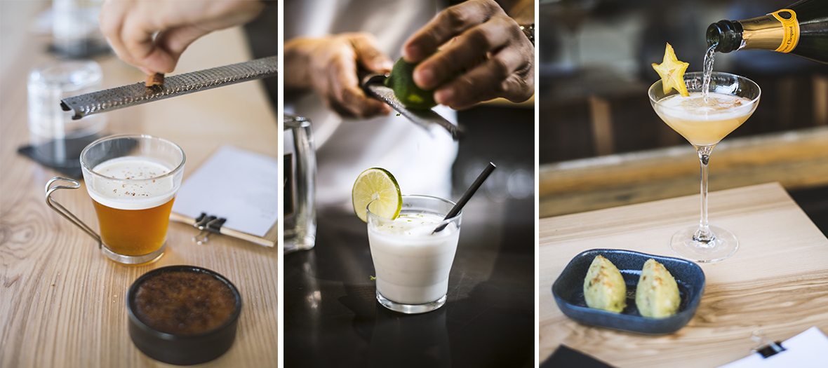 cocktails le Bobo,tartare de poisson au lait de coco et féroce d’avocat à Paris