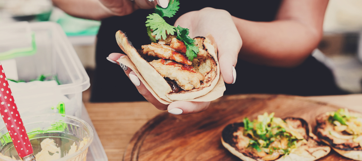 preparation d'un sandwich pita