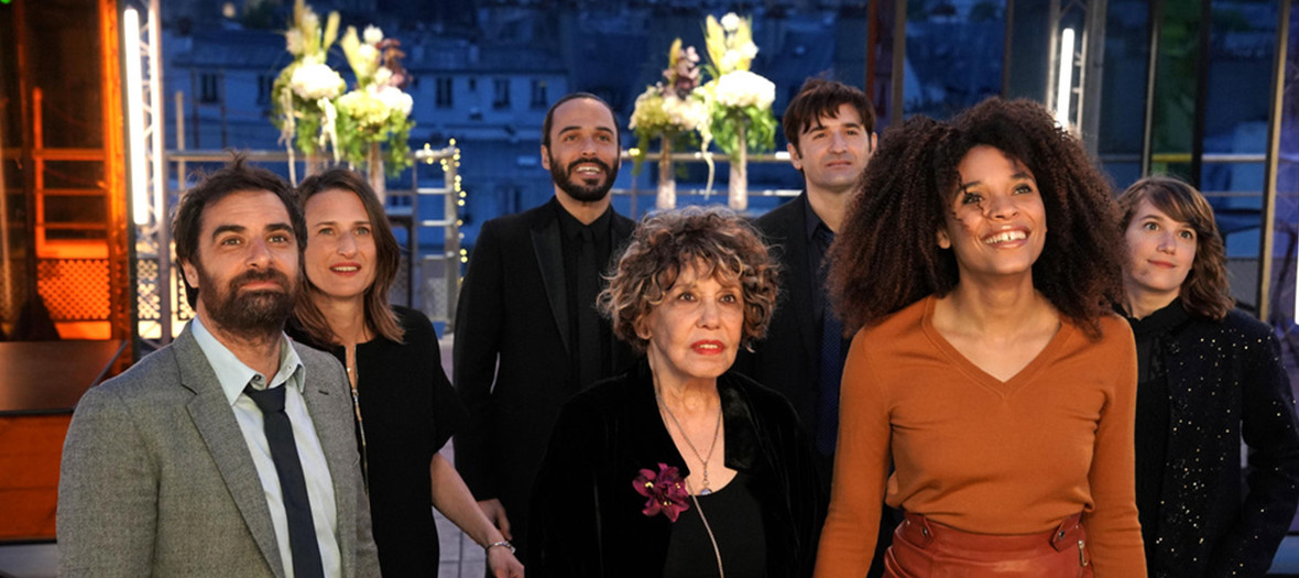 Portrait of actors Gregory Montel, Camille Cottin, Liliane Rovere, Stefi Celma and Nicolas Maury in the Ten Percent series