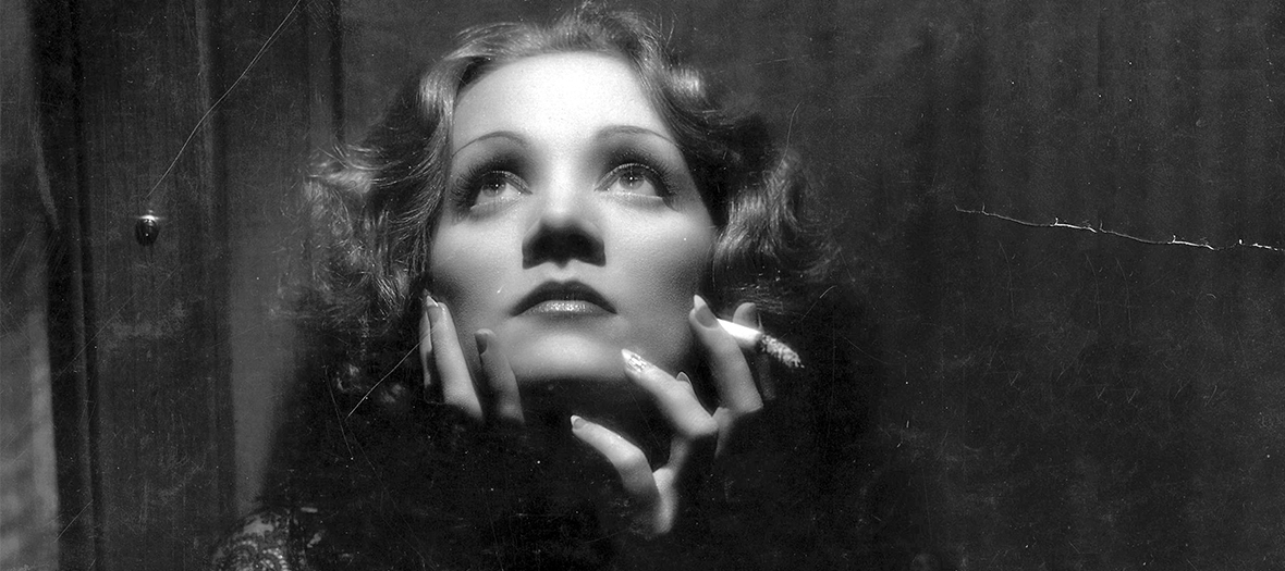 photo en noir et blanc de Marlene Dietrich