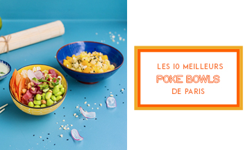 Poke bowls de thon cru et du riz arrosé de sauce soja