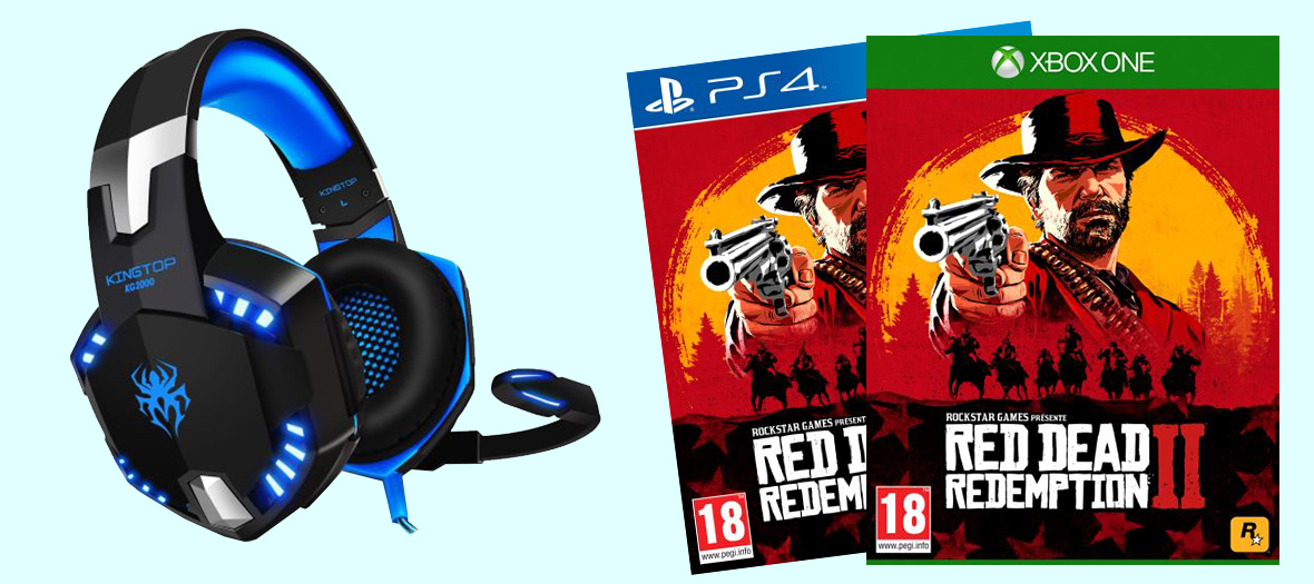 Cadeau Jeux video Jeu Red Dead Redemption 2 sur PS4 et Xbox et casque pour gamer pc