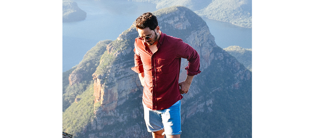 Chemise rouge en velours