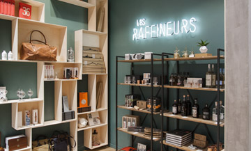 Interieur et decoration de la boutique homme les Raffineurs